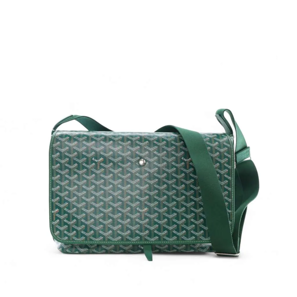 Goyard Goyardine Capetien MM Messenger Green Canvas Good - Front View
