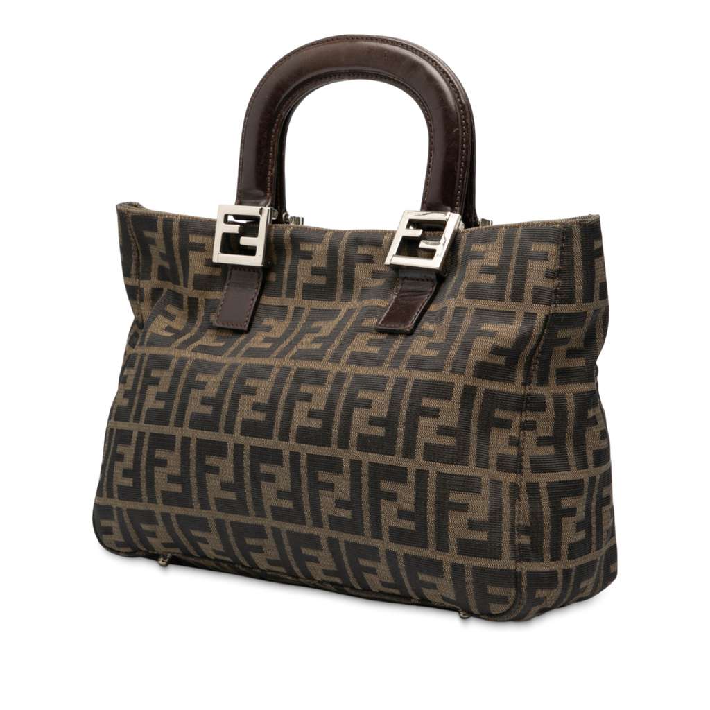 Fendi Small Zucca Canvas Twins Tote - Back view