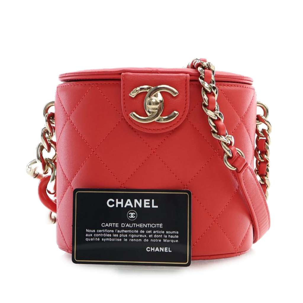 Chanel Small Quilted Lambskin Resin Elegant Chain Tubular Vanity Case - Image 17
