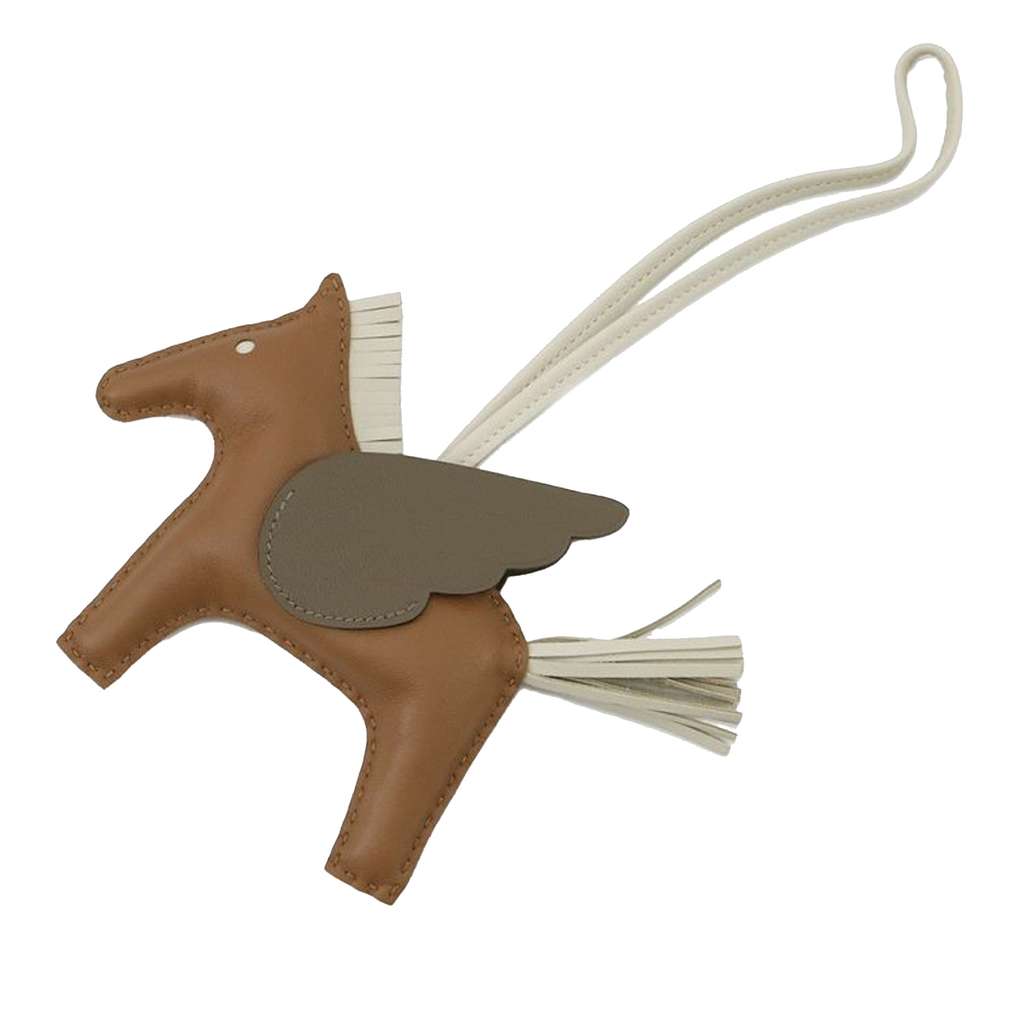 Hermès Milo Lambskin and Swift Grigri Rodeo Pegase Bag Charm PM
