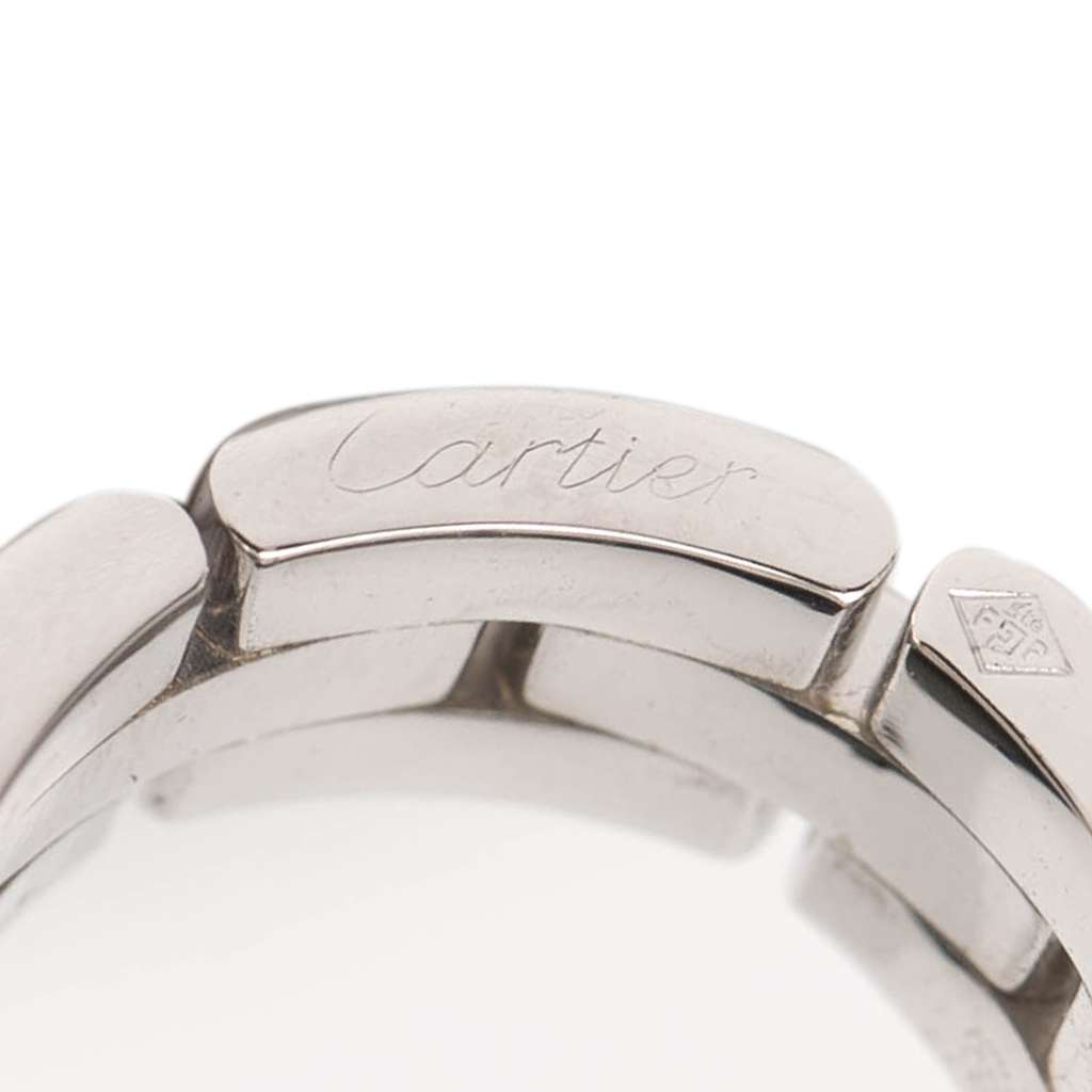 Cartier 18K White Gold Triple Row Maillon Panthère Ring - 4
