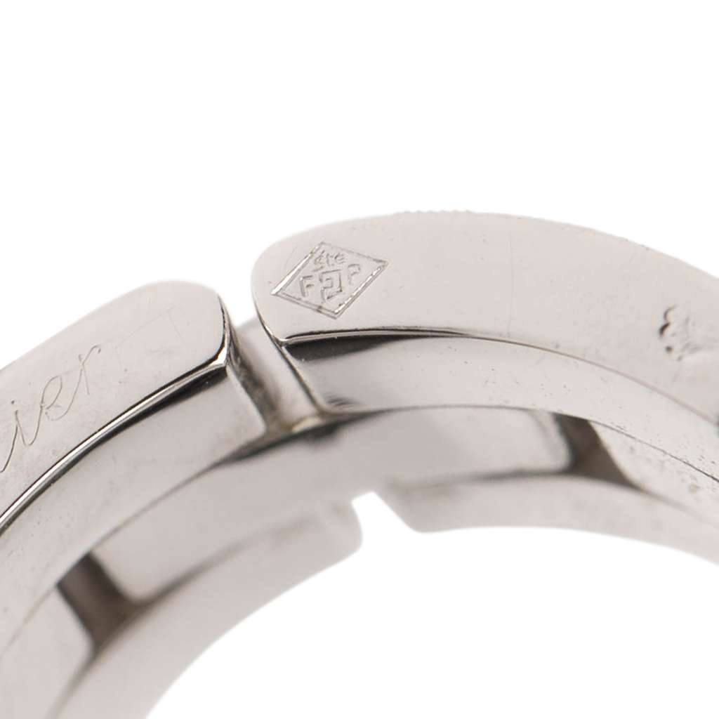 Cartier 18K White Gold Triple Row Maillon Panthère Ring - Side view