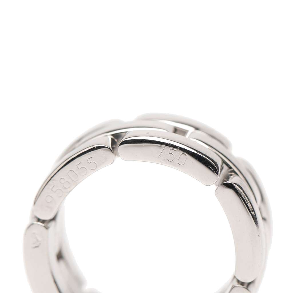 Cartier 18K White Gold Triple Row Maillon Panthère Ring - Detail 2