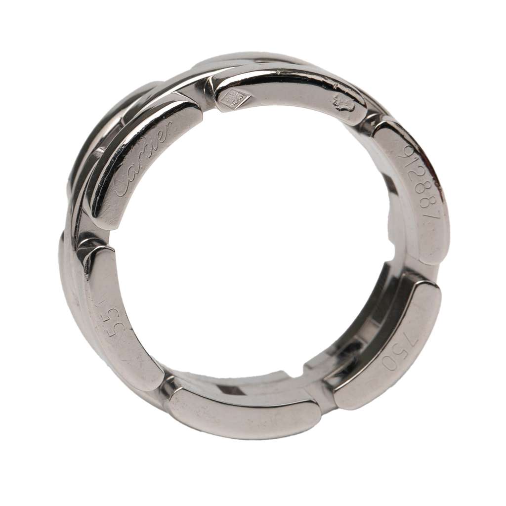 Cartier 18K White Gold Triple Row Maillon Panthère Ring - Detail 1