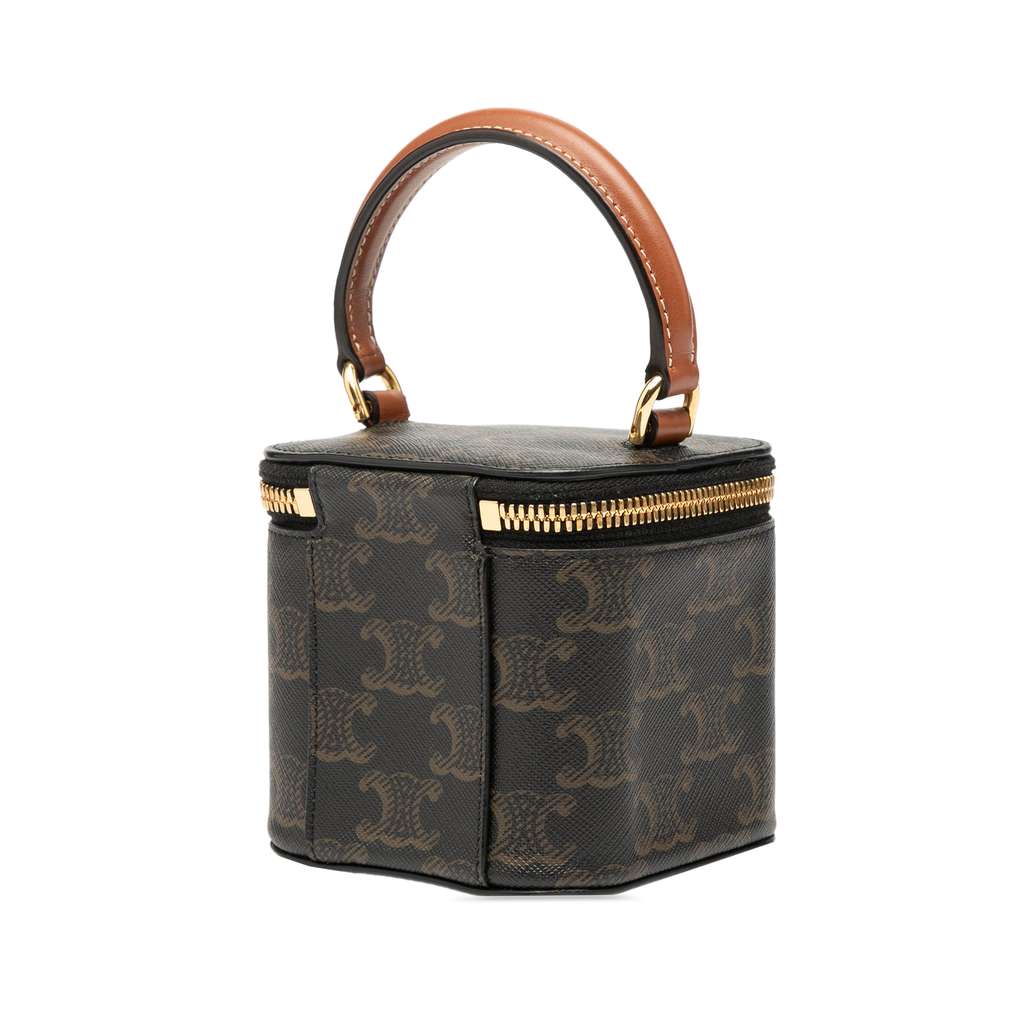 Celine Mini Triomphe Coated Canvas Vanity Case - Back view