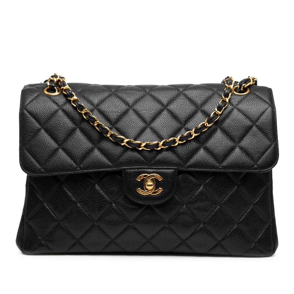 Chanel Jumbo Quilted Caviar Double Sided Flap