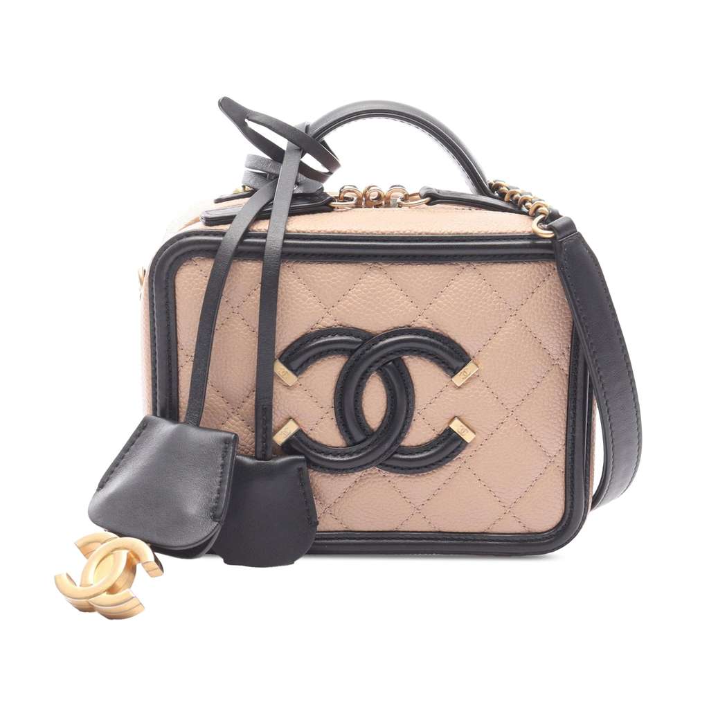 Chanel Small Caviar CC Filigree Vanity Case
