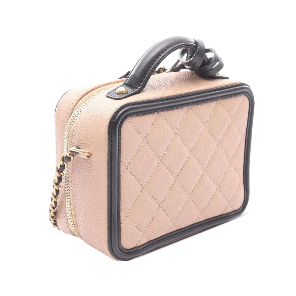 Chanel Small Caviar CC Filigree Vanity Case - Back view