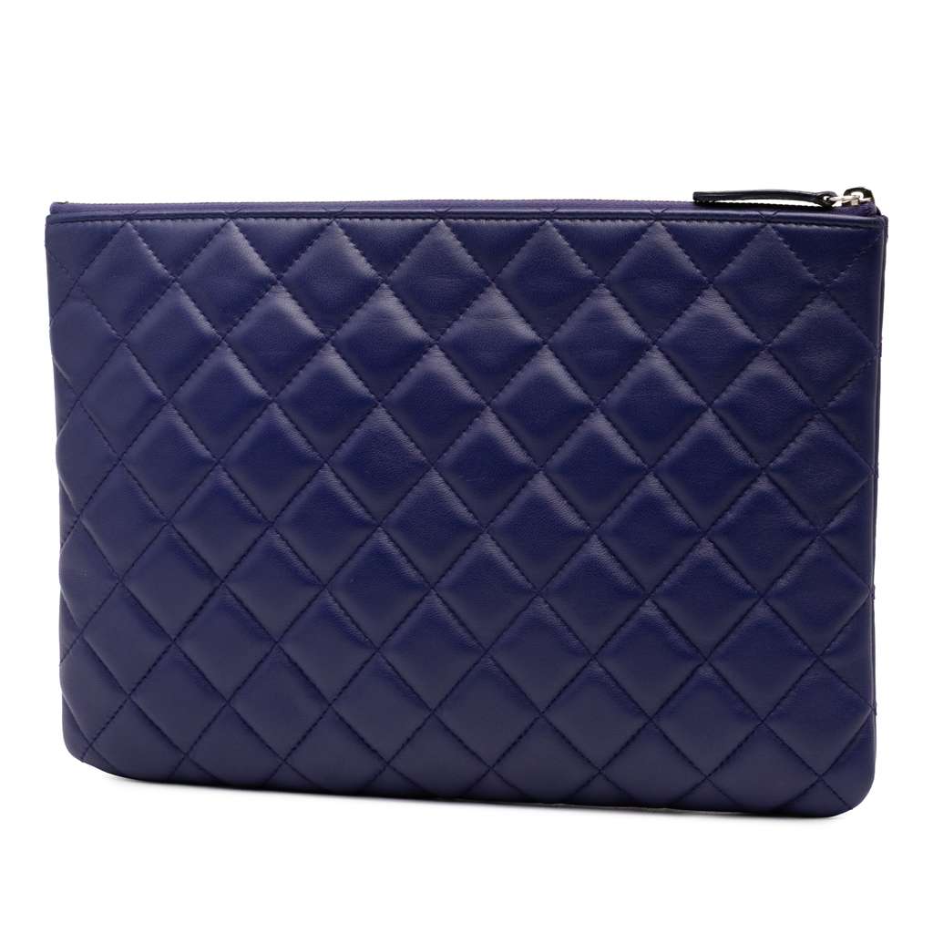 Chanel Medium CC Quilted Lambskin O Case Clutch - Back view