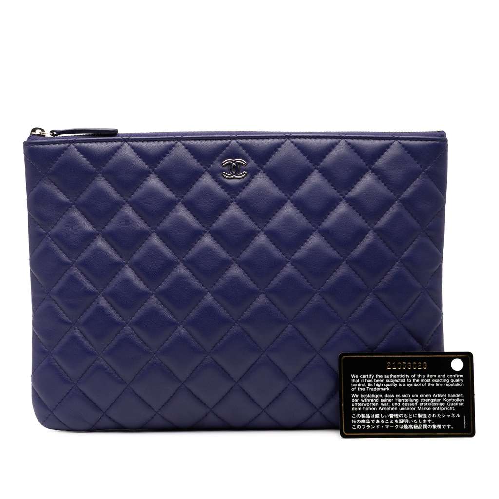 Chanel Medium CC Quilted Lambskin O Case Clutch - Image 10