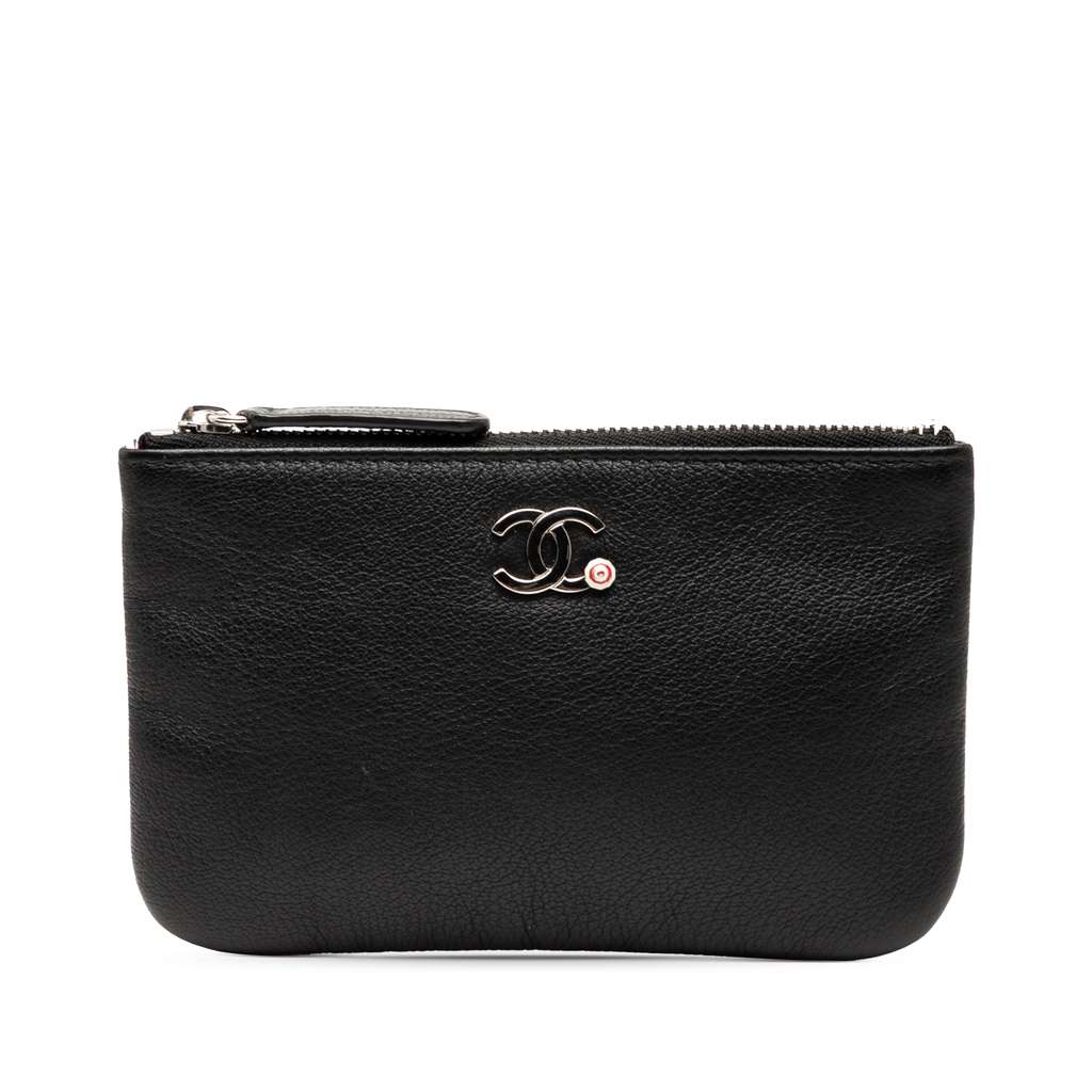 Chanel CC Grained Calfskin Zip Pouch