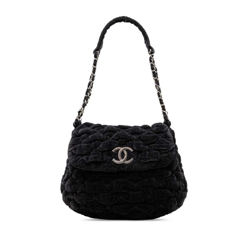 Chanel Paris Moscou Bubble Quilted Velvet Flap
