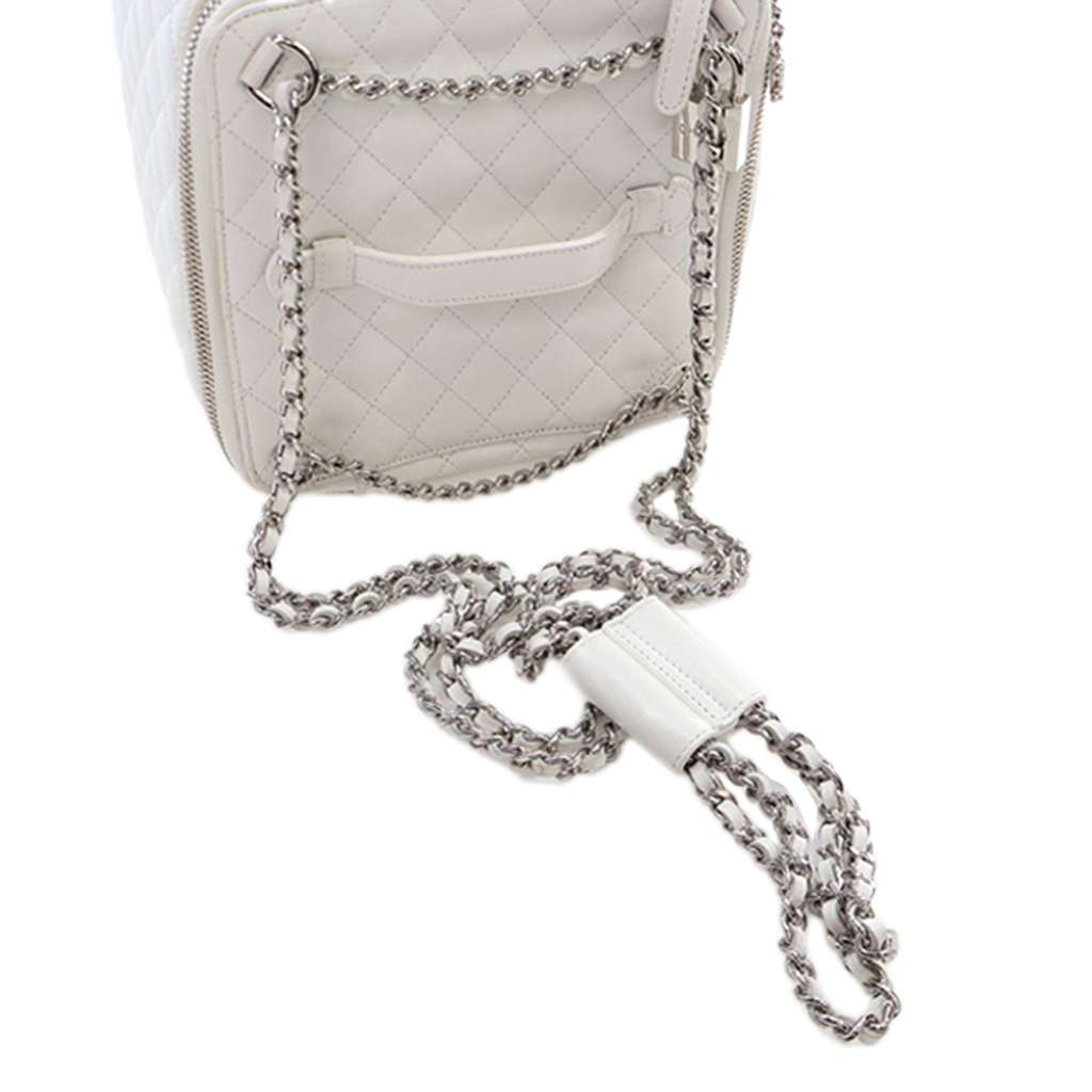 Chanel Large Quilted Lambskin Top Handle Jewelry Box With Chain - Image 16