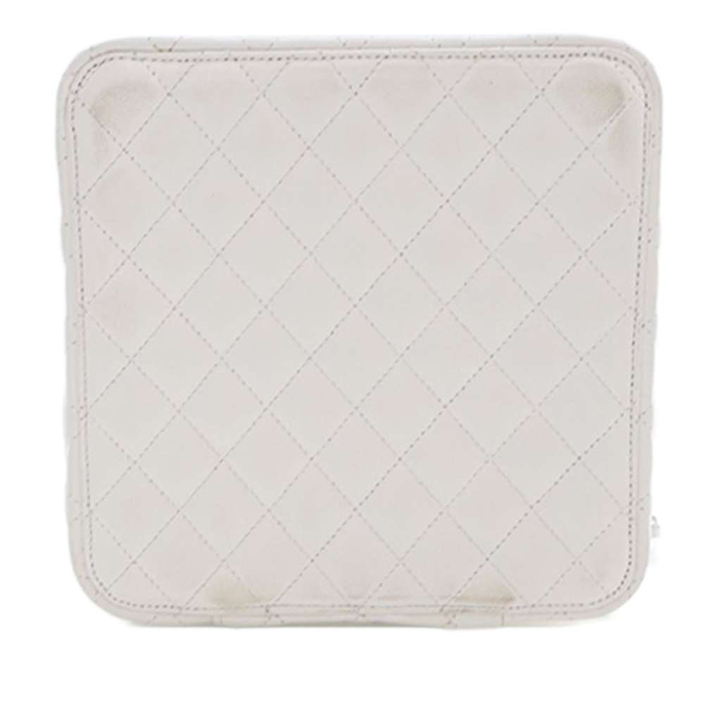 Chanel Large Quilted Lambskin Top Handle Jewelry Box With Chain - Side view