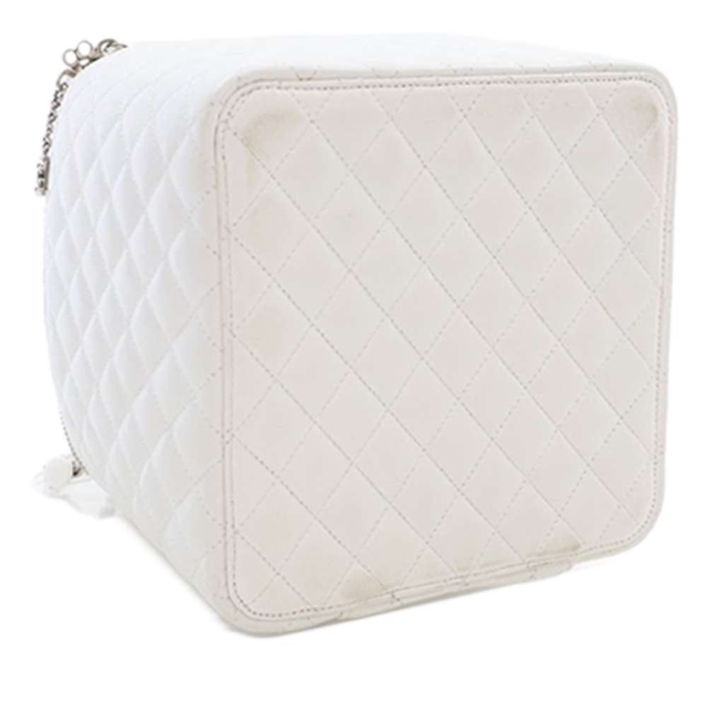 Chanel Large Quilted Lambskin Top Handle Jewelry Box With Chain - Detail 1