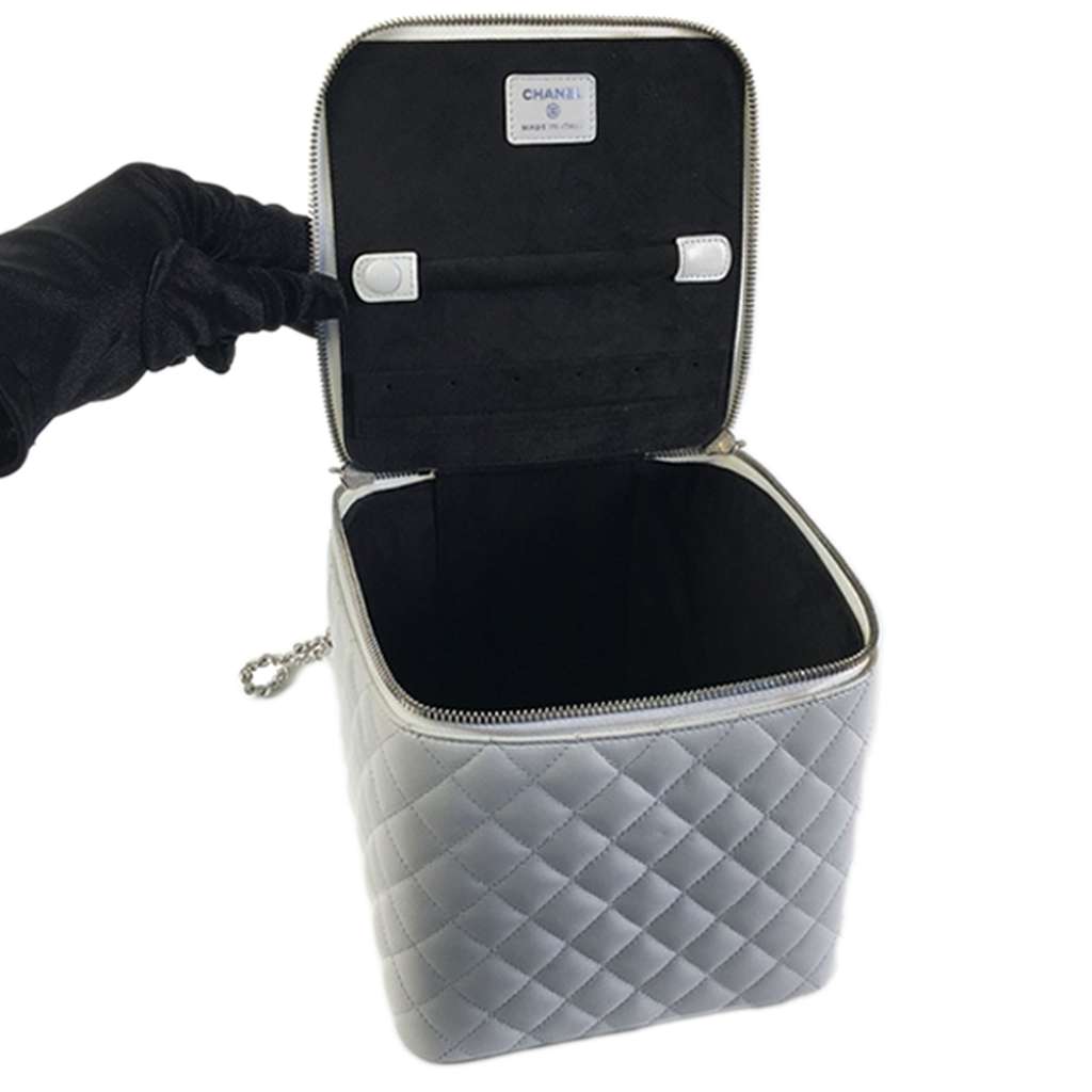 Chanel Large Quilted Lambskin Top Handle Jewelry Box With Chain - Image 10