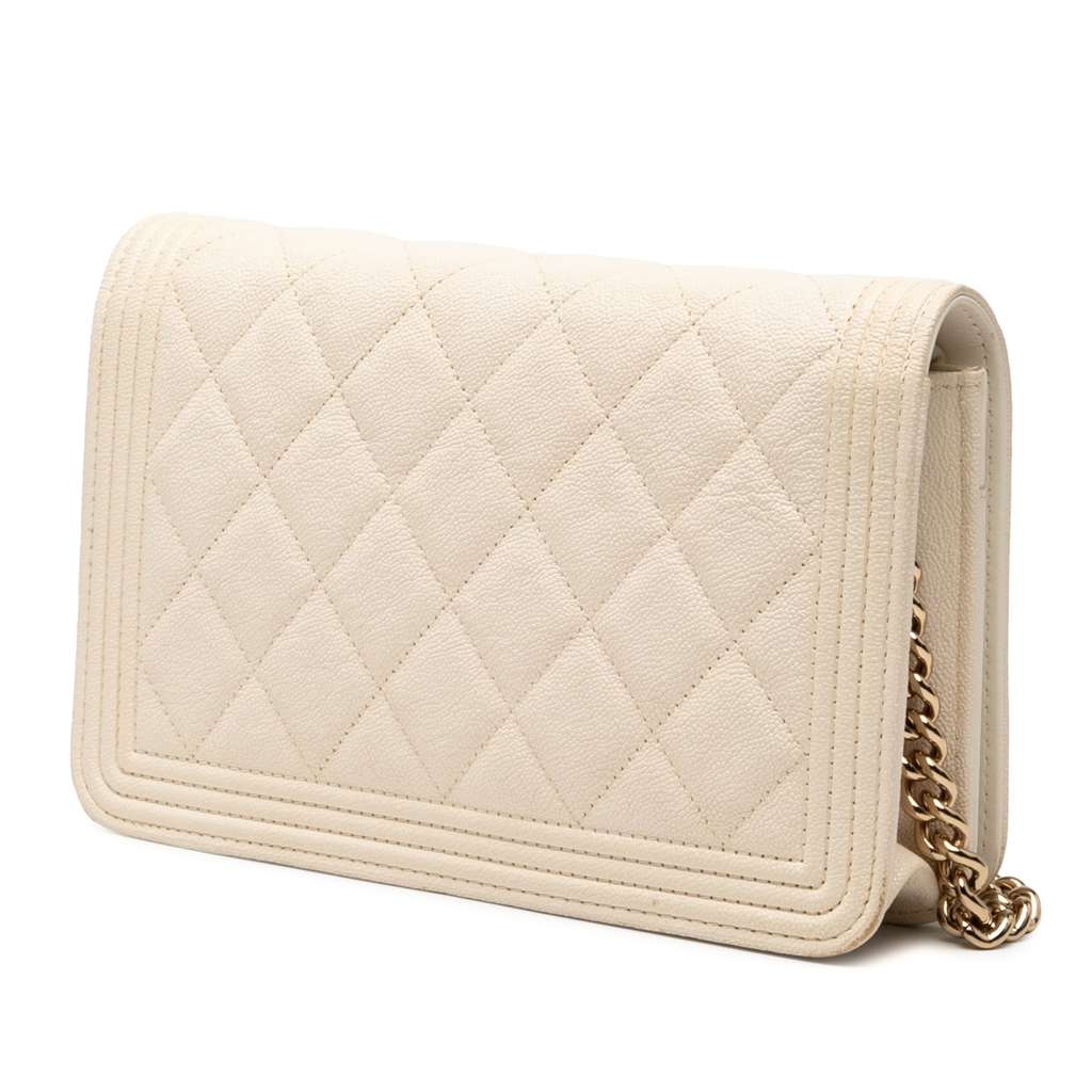 Chanel Quilted Caviar Boy Wallet on Chain - Back view