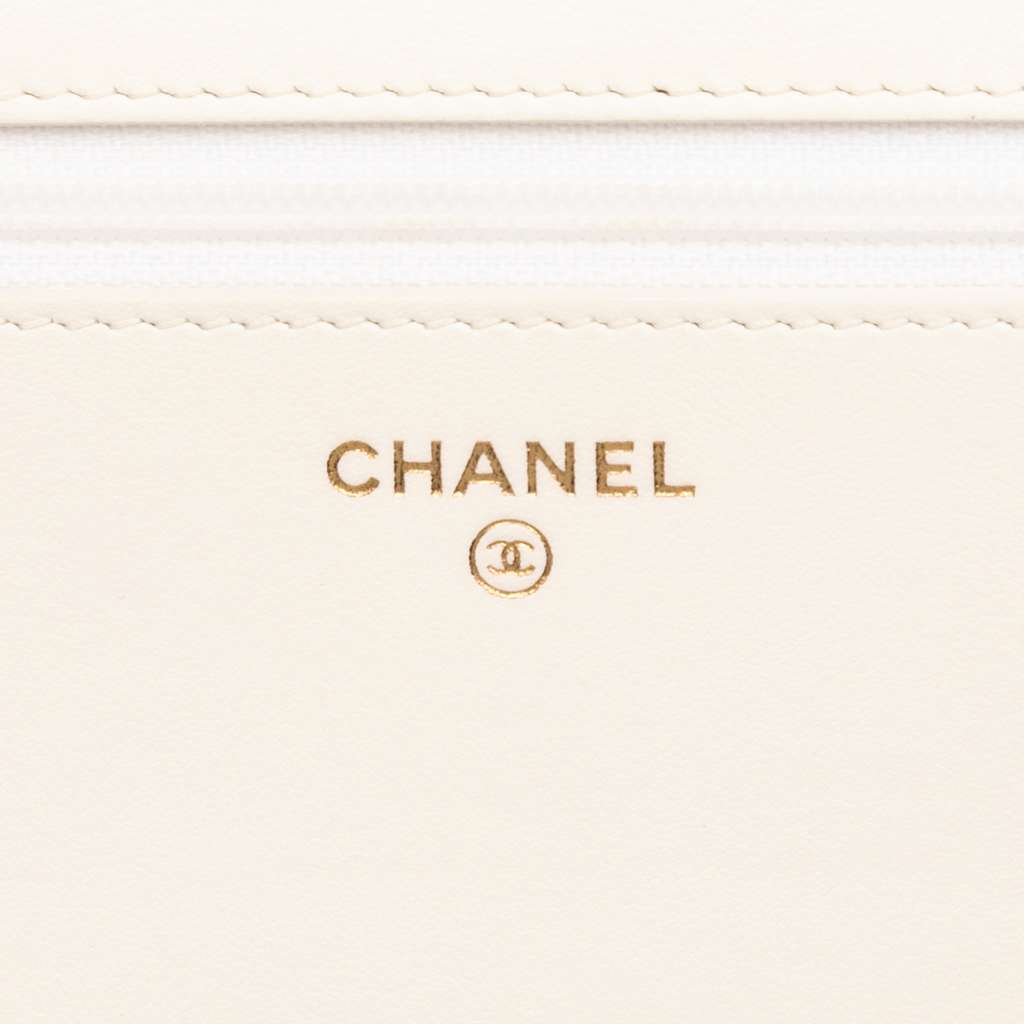 Chanel Quilted Caviar Boy Wallet on Chain - Side view