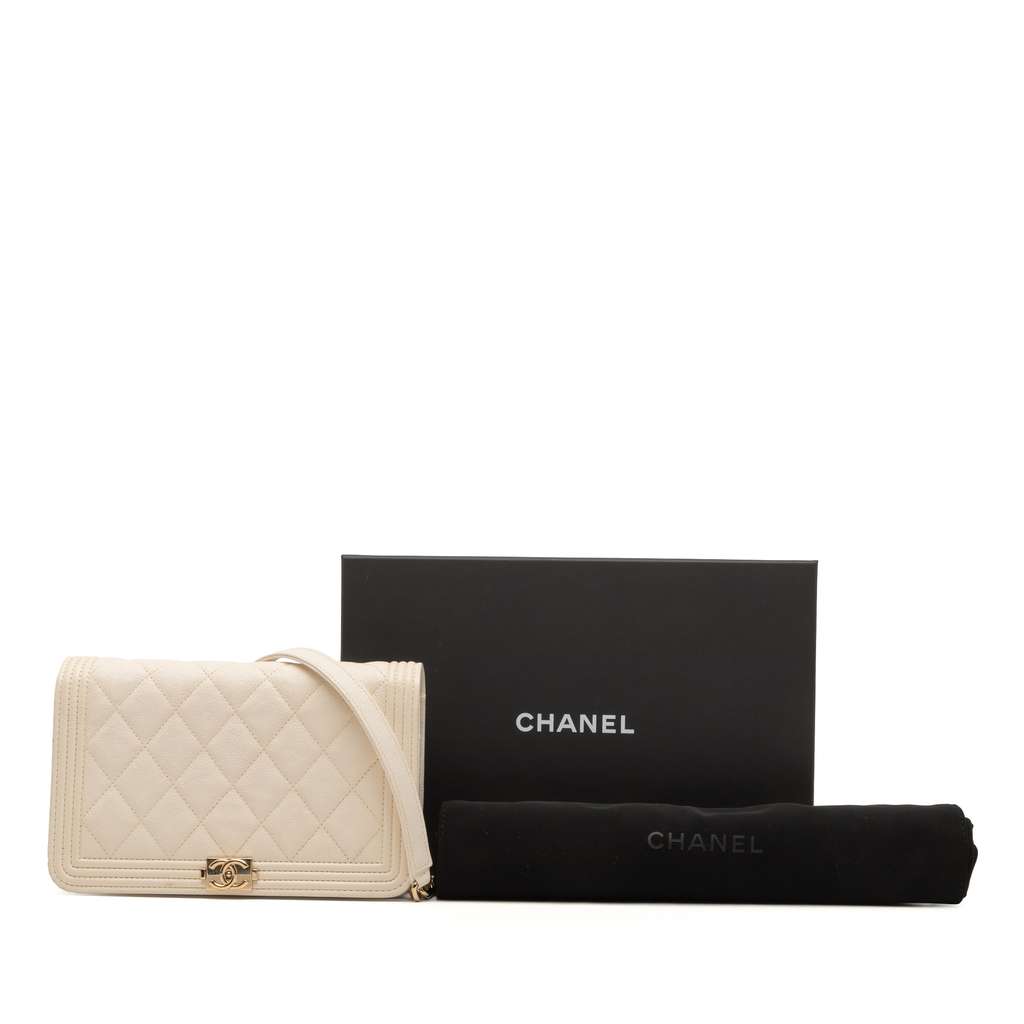 Chanel Quilted Caviar Boy Wallet on Chain - Image 11