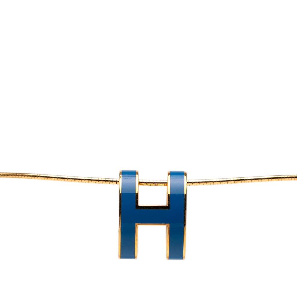 Hermès Gold Plated Enamel Pop H Pendant Necklace - Image 6