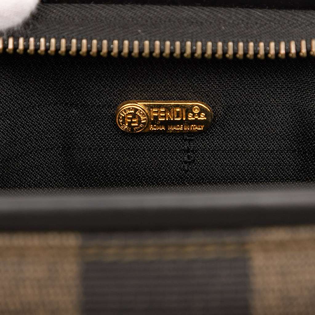 Fendi Pequin Coated Canvas Boston Bag - Side view