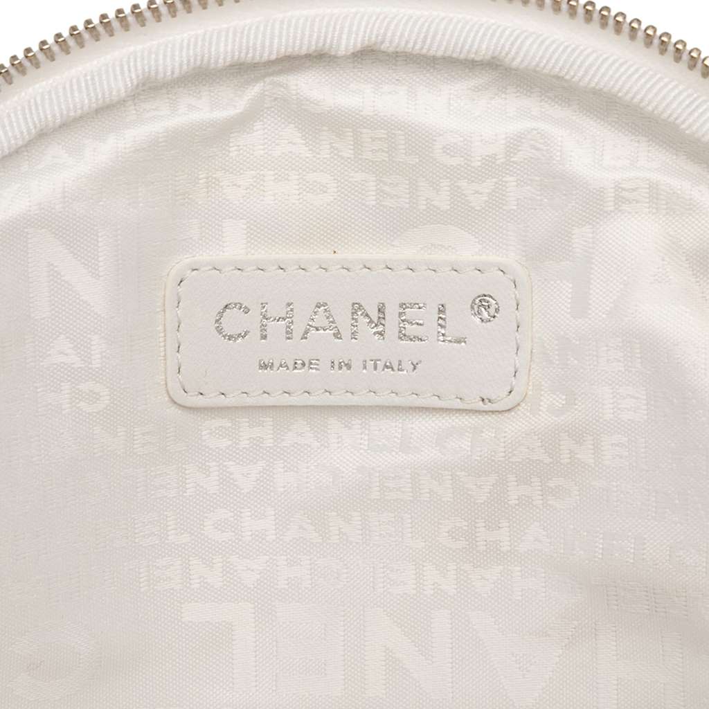 Chanel CC Canvas and Metallic Calfskin No. 5 Wristlet Pouch - Side view