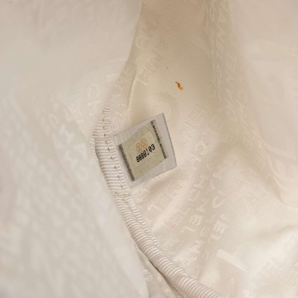 Chanel CC Canvas and Metallic Calfskin No. 5 Wristlet Pouch - Detail 1