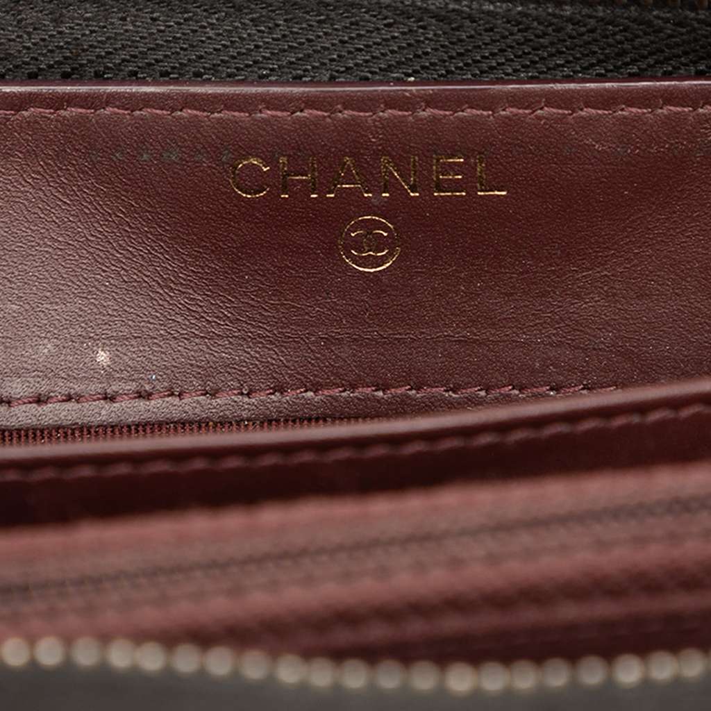 Chanel CC Quilted Caviar Zip Around Long Wallet - Side view