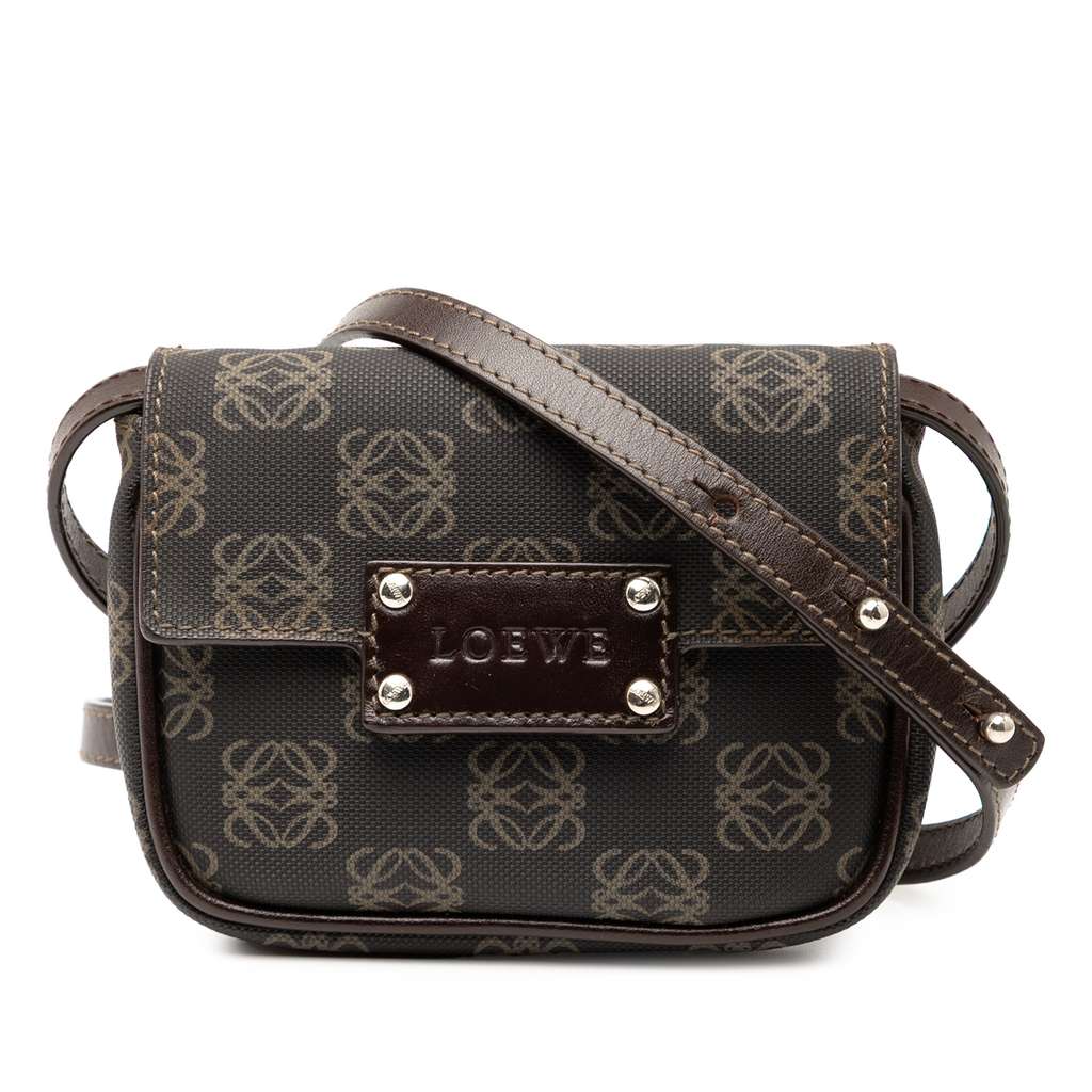 Loewe Mini Anagram Coated Canvas Crossbody