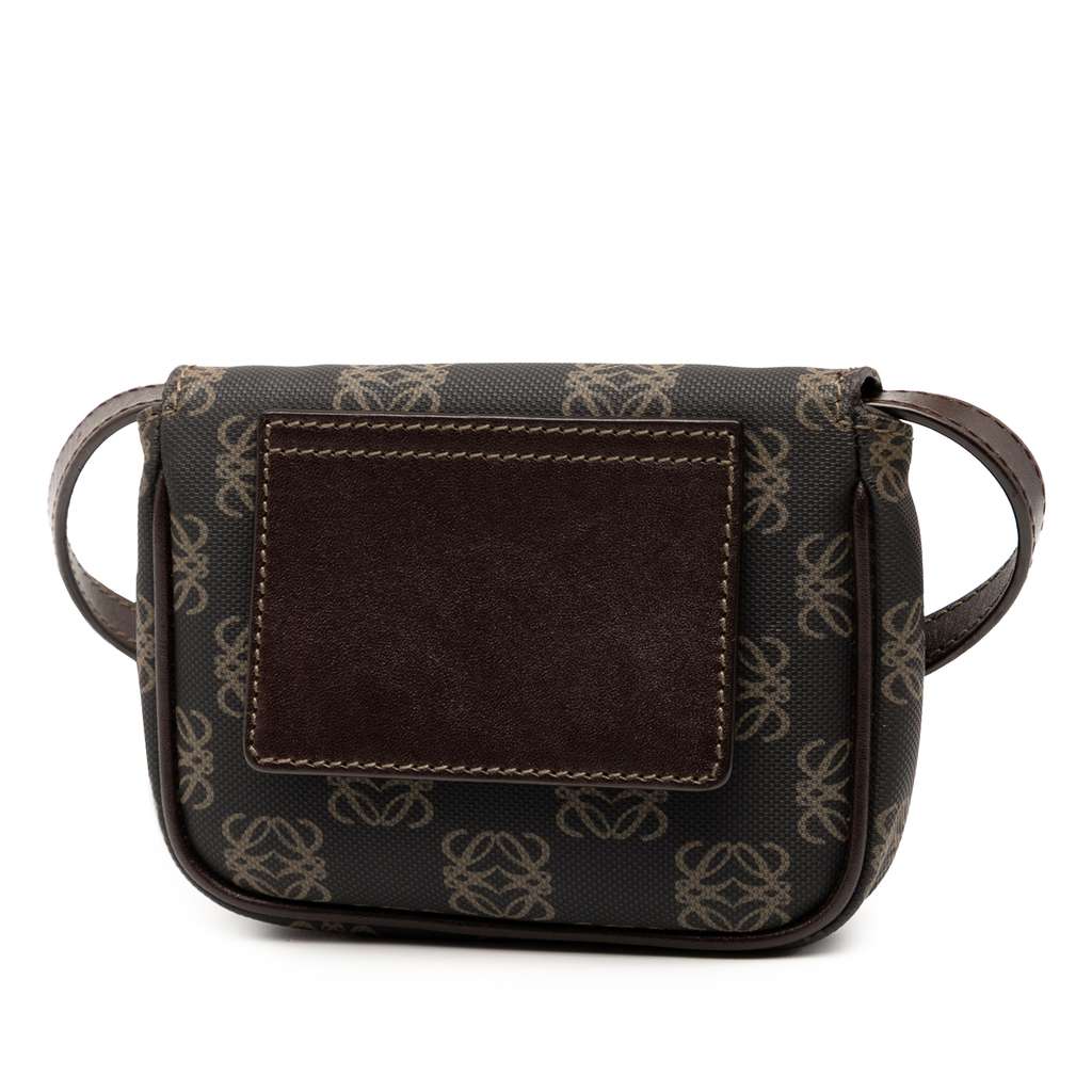 Loewe Mini Anagram Coated Canvas Crossbody - Back view