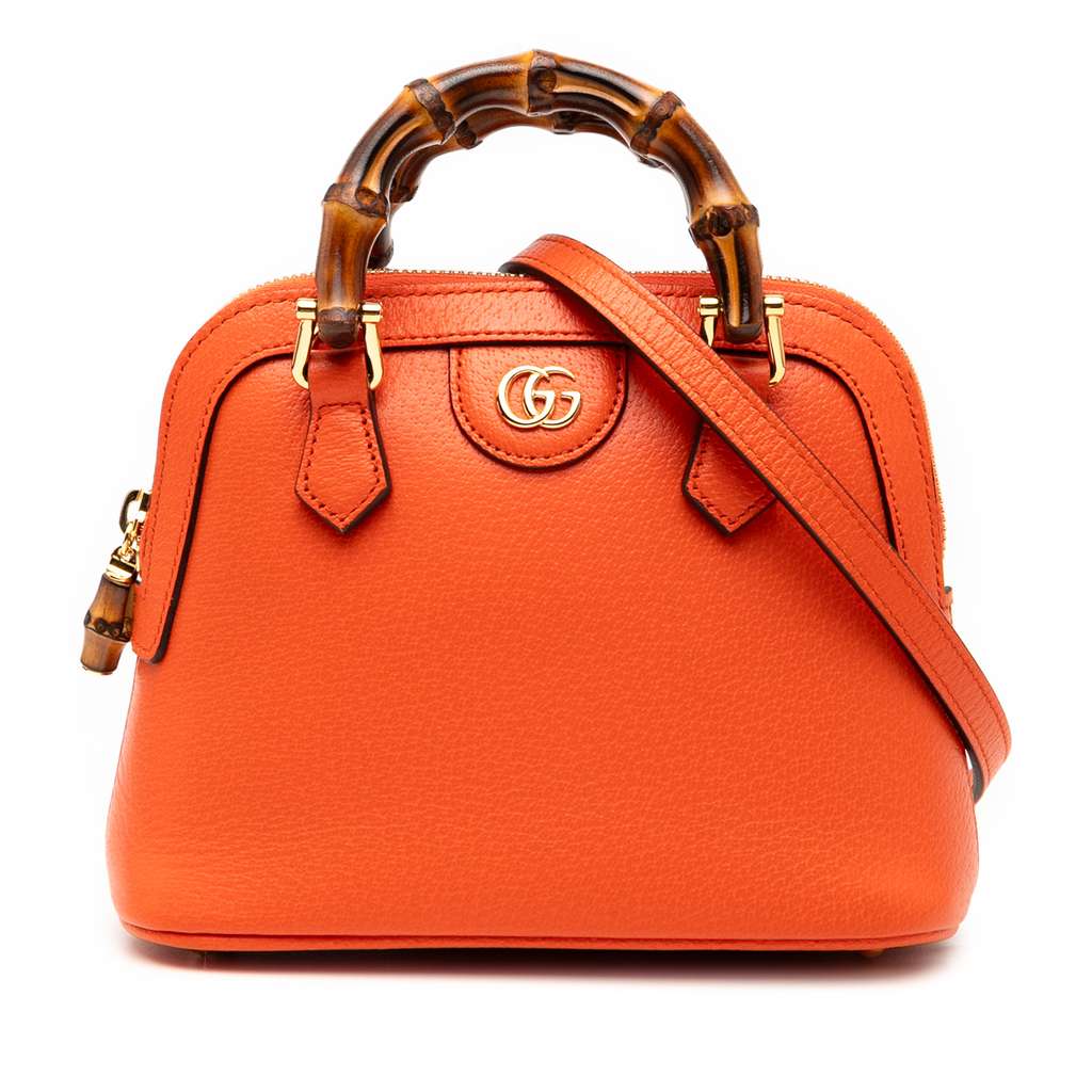 Gucci Mini Dollar Calfskin Bamboo Diana Dome Satchel