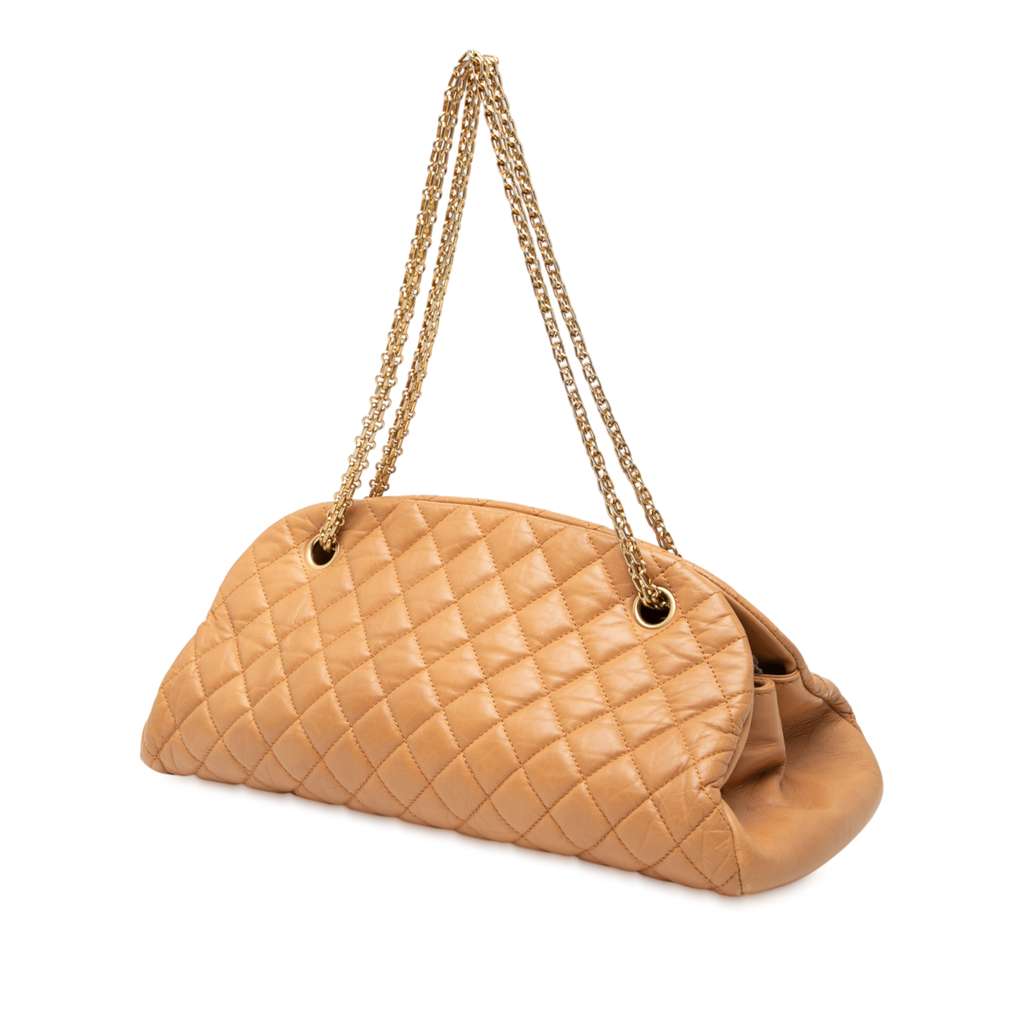 Chanel Medium Lambskin Just Mademoiselle Bowling Bag - Back view