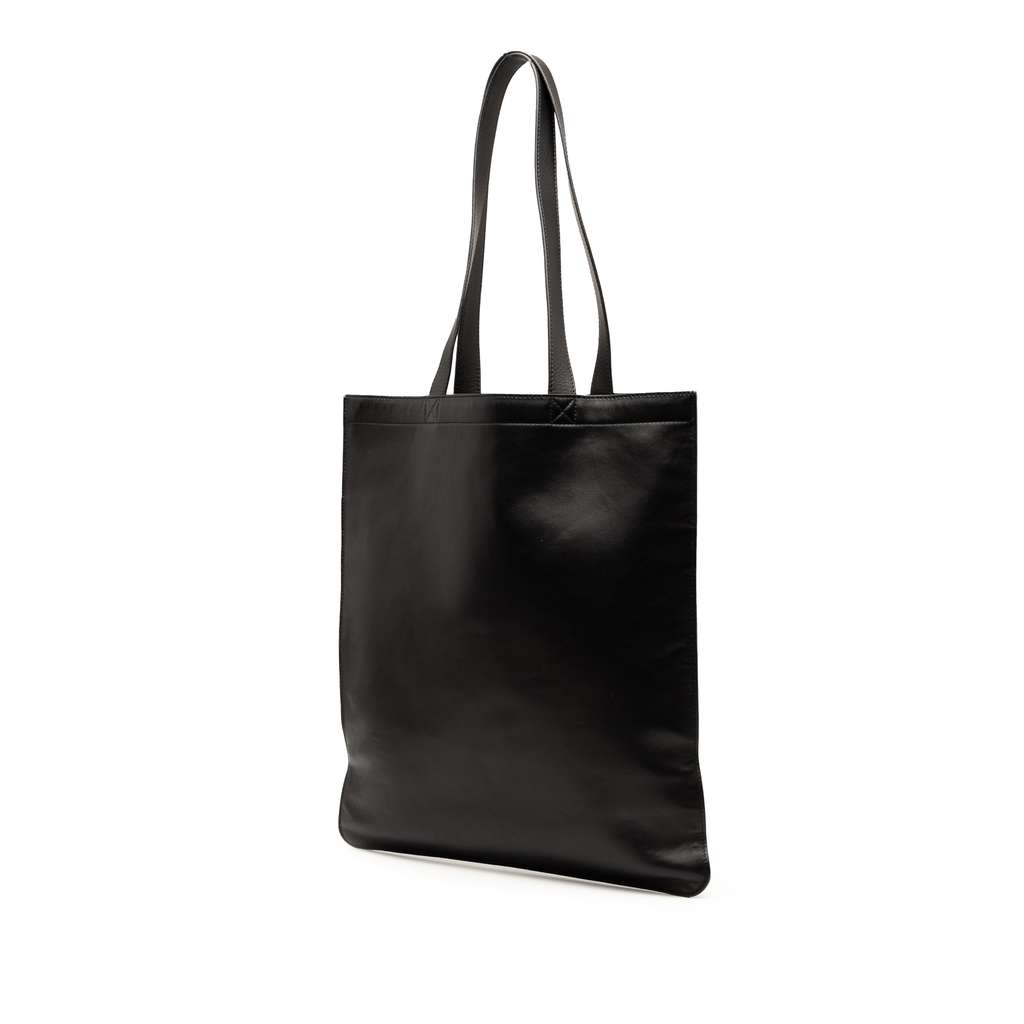 Fendi Embossed Leather Logo Shopper Tote - Back view