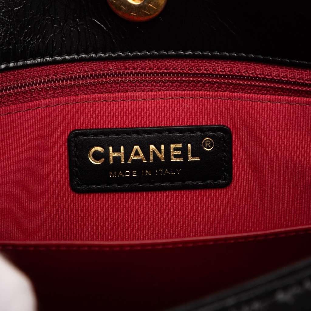 Chanel Medium Shiny Crumpled Calfskin Wavy CC Hobo - Side view