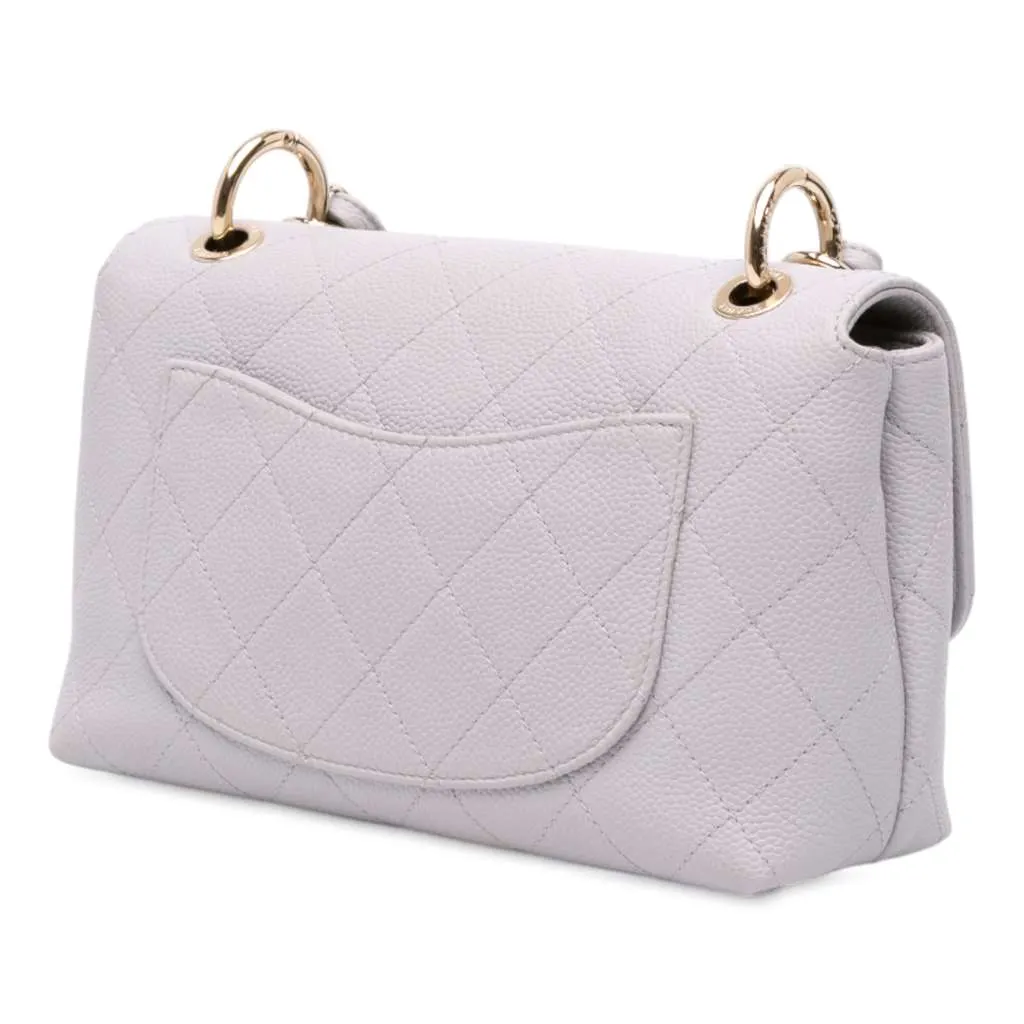 Chanel Small Stitched Caviar City Walk Flap White Leather Very good - Back View