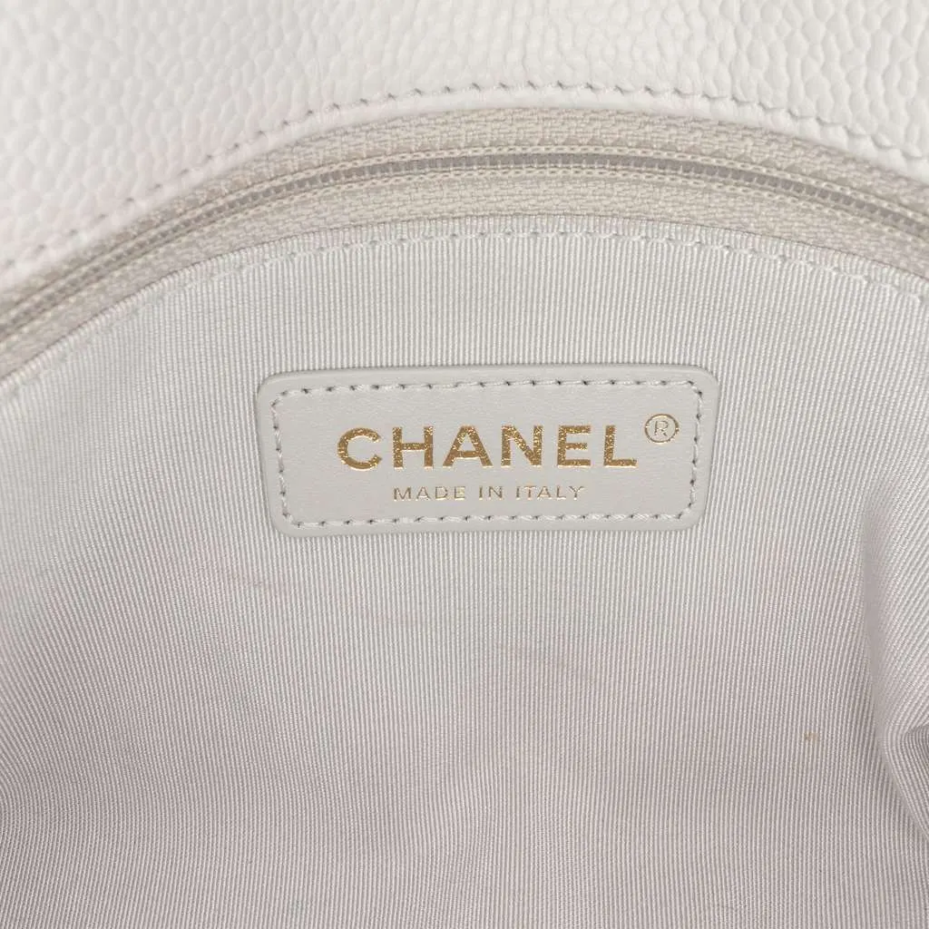 Chanel Small Stitched Caviar City Walk Flap White Leather Very good - Box View