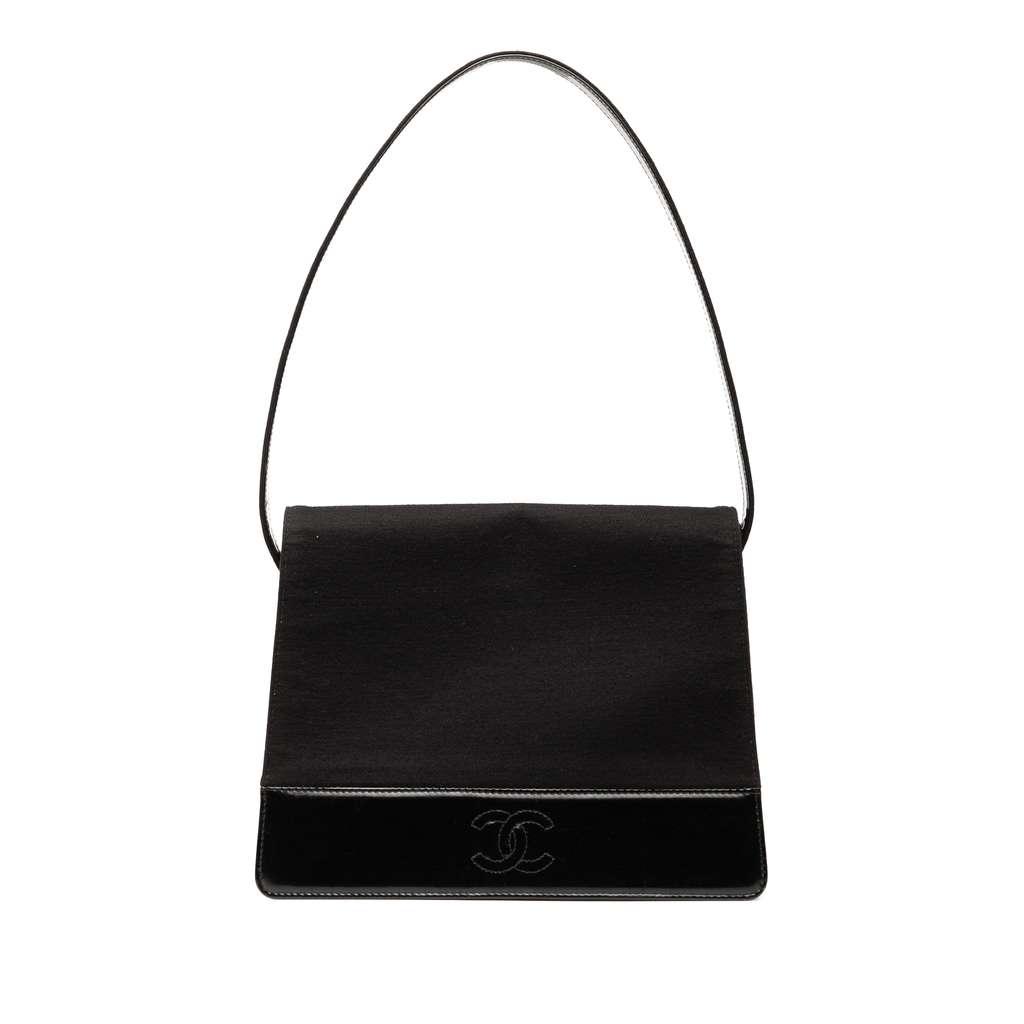 Chanel CC Jersey and Patent Shoulder Bag