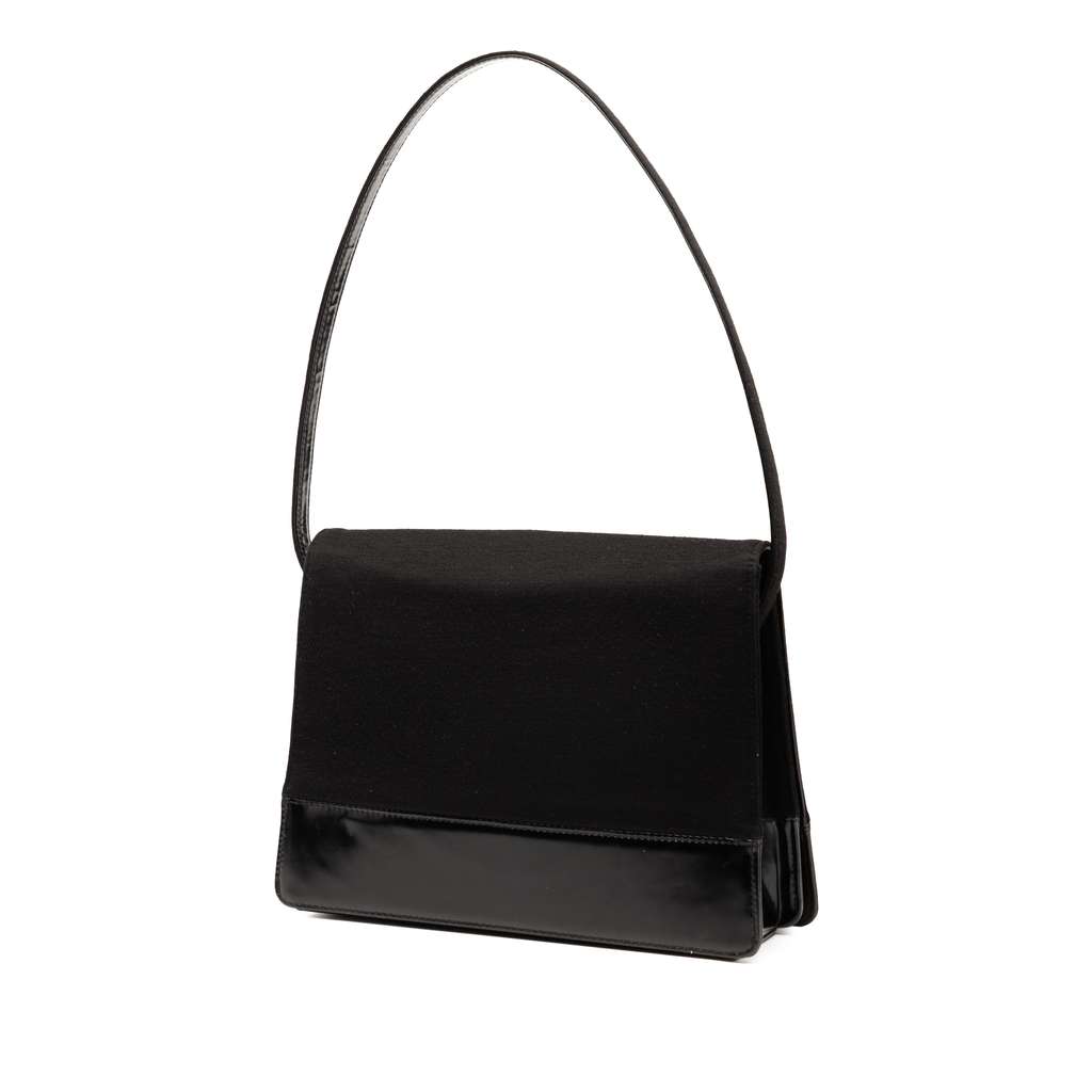 Chanel CC Jersey and Patent Shoulder Bag - Back view