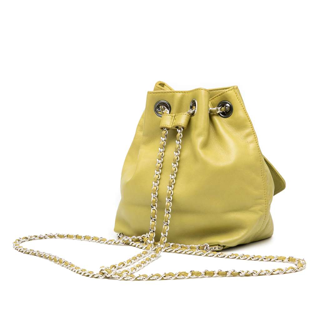 Chanel CC Lambskin Drawstring Backpack - Back view