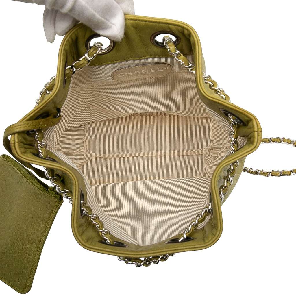 Chanel CC Lambskin Drawstring Backpack - 4