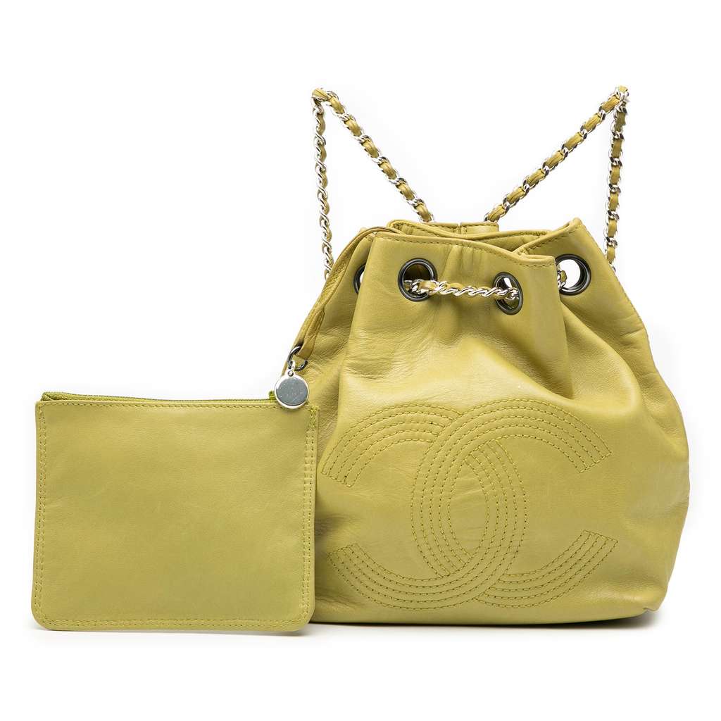 Chanel CC Lambskin Drawstring Backpack - Image 10