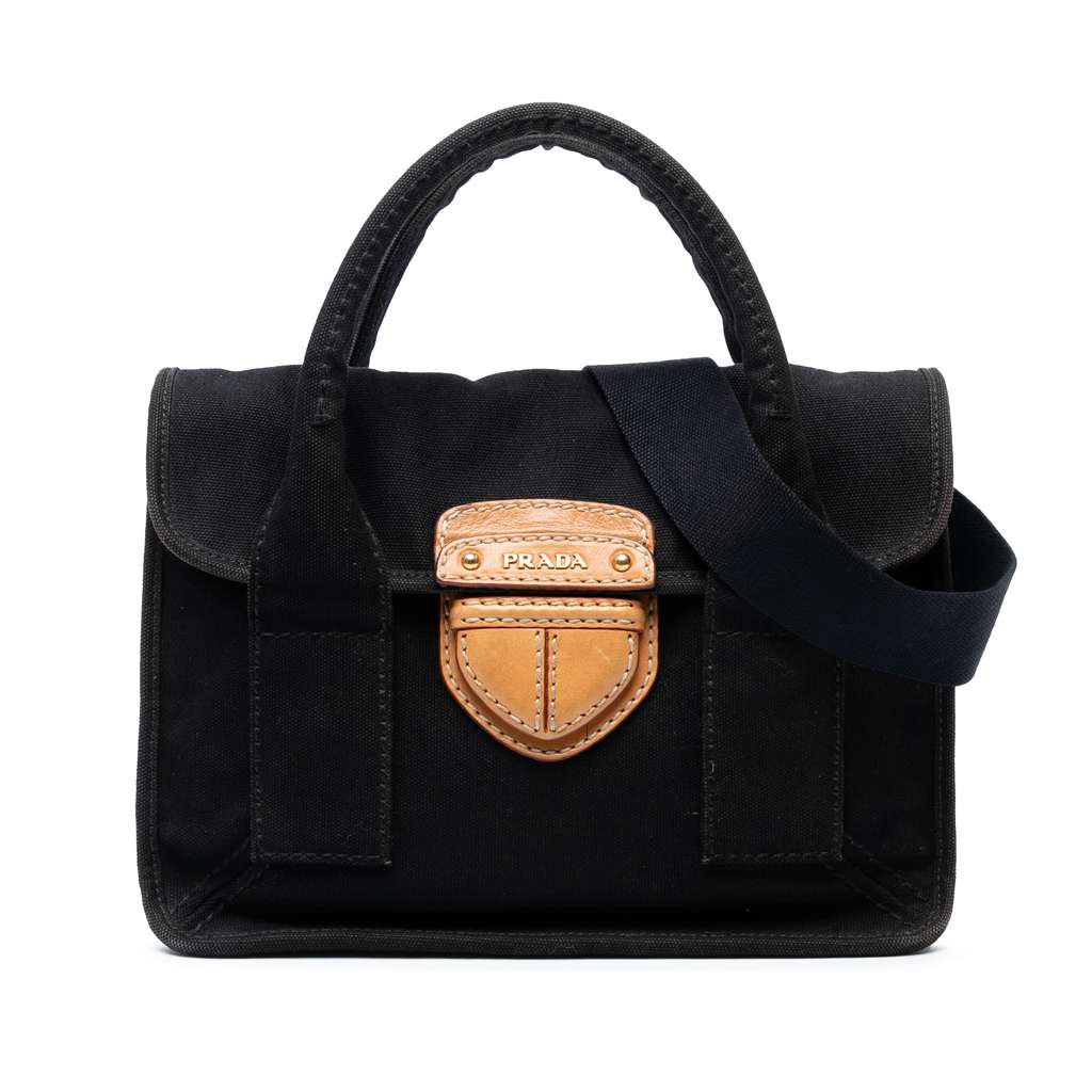Prada Canvas Canapa Pattina Satchel
