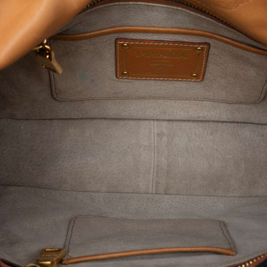 Prada Canvas Canapa Pattina Satchel - 4