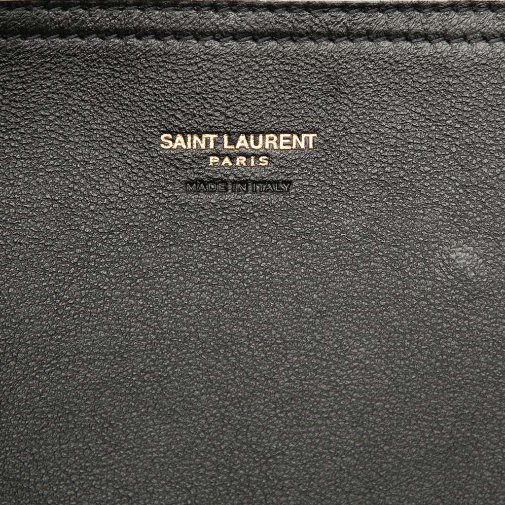 Saint Laurent Croc Embossed Leather Tag Hobo Bag - Detail 1