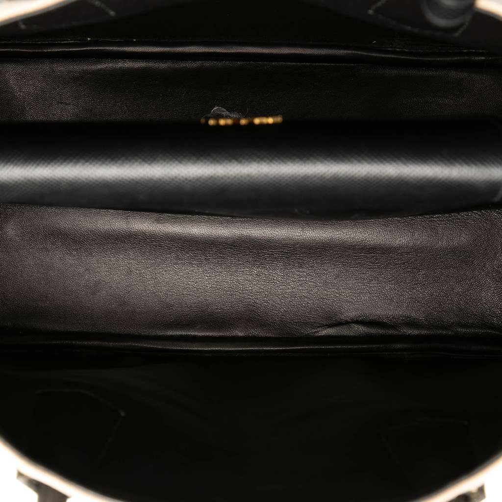 Prada Medium Saffiano Trimmed Canapa Double Satchel - 4