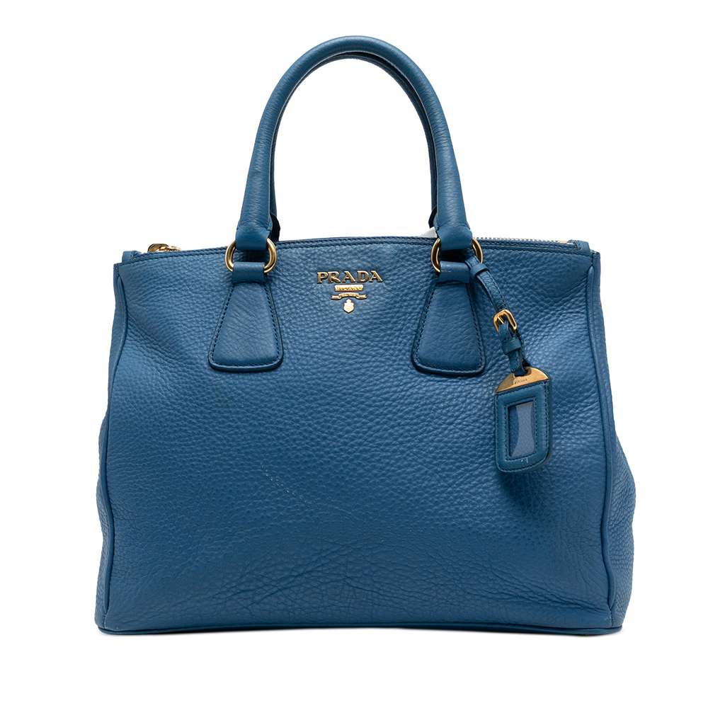 Prada Vitello Daino Double Zip Convertible Tote