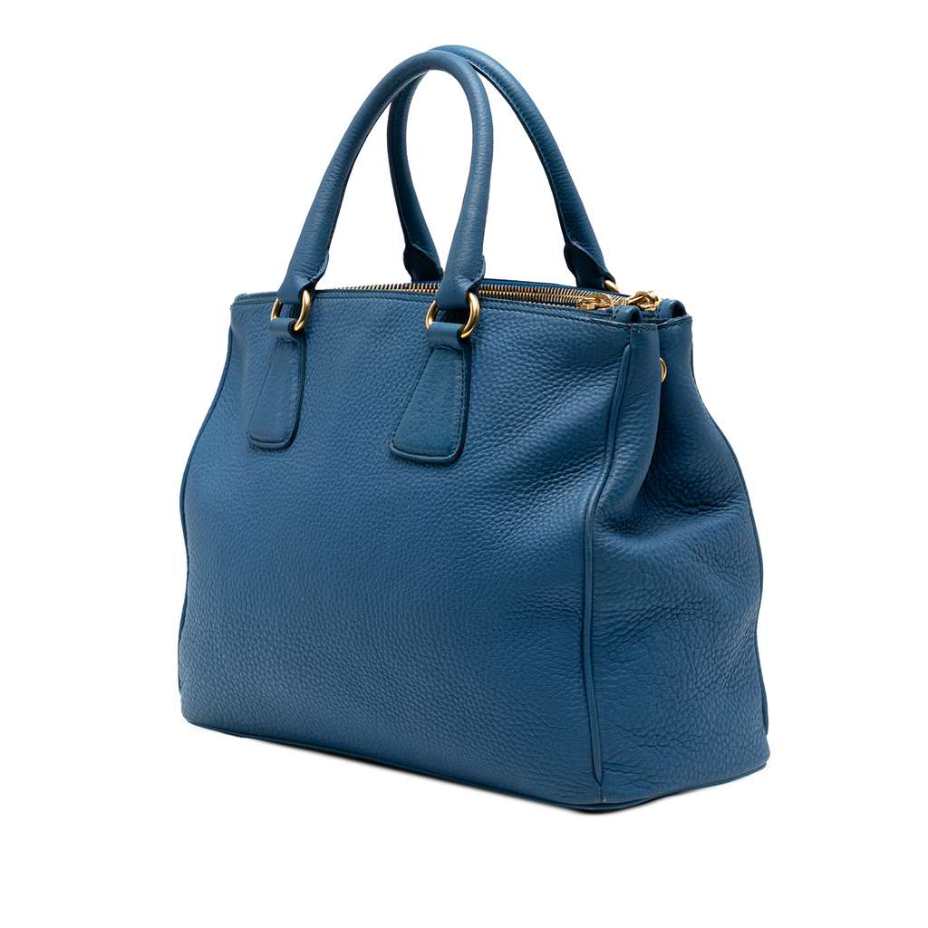 Prada Vitello Daino Double Zip Convertible Tote - Back view