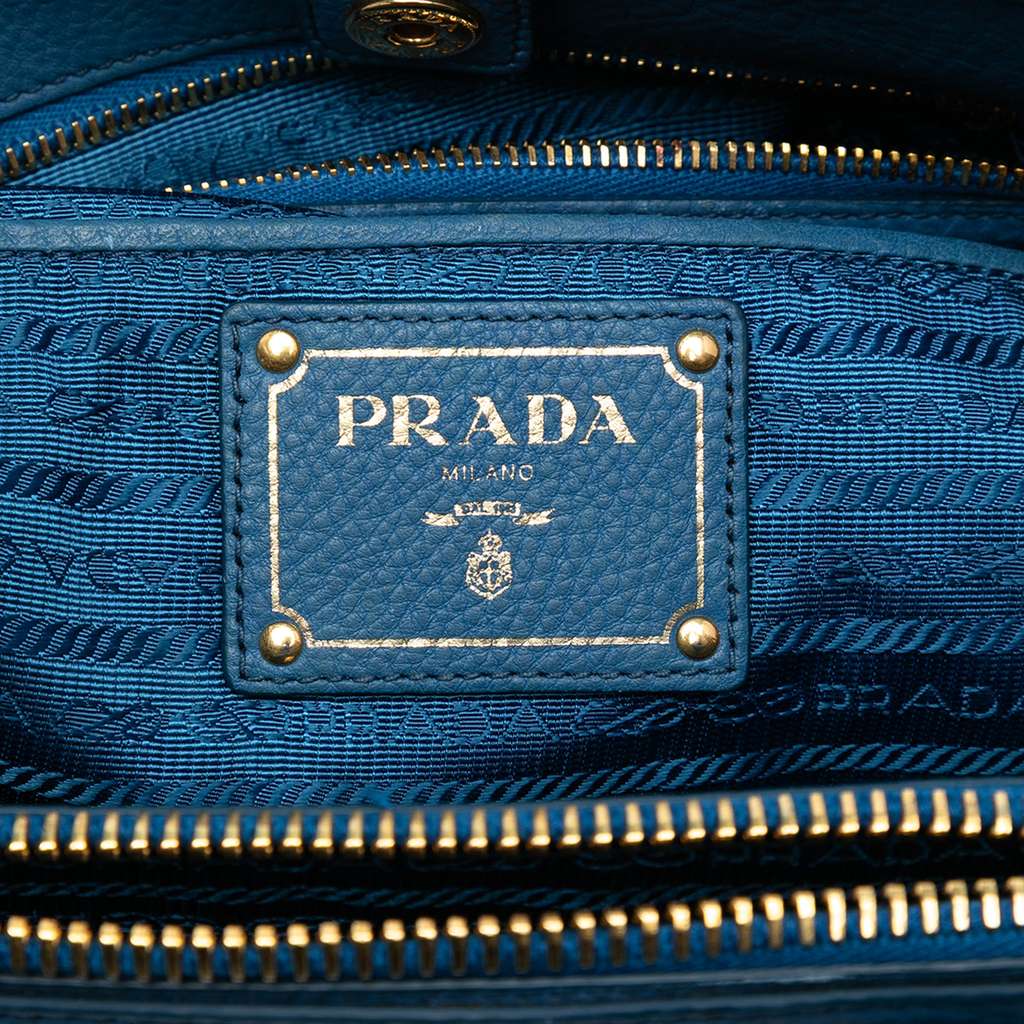 Prada Vitello Daino Double Zip Convertible Tote - Side view