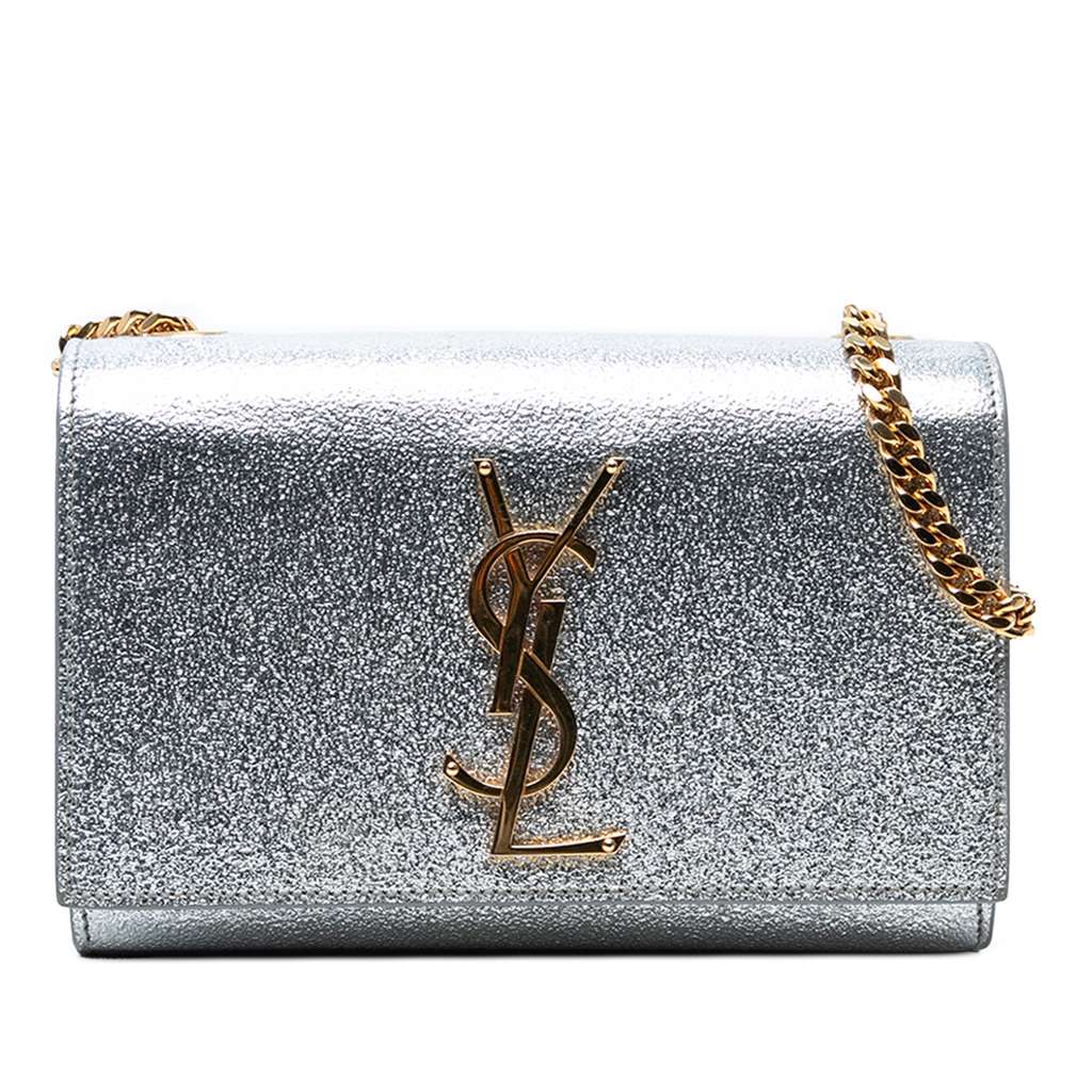Saint Laurent Small Metallic Calfskin Classic Monogram Kate Crossbody