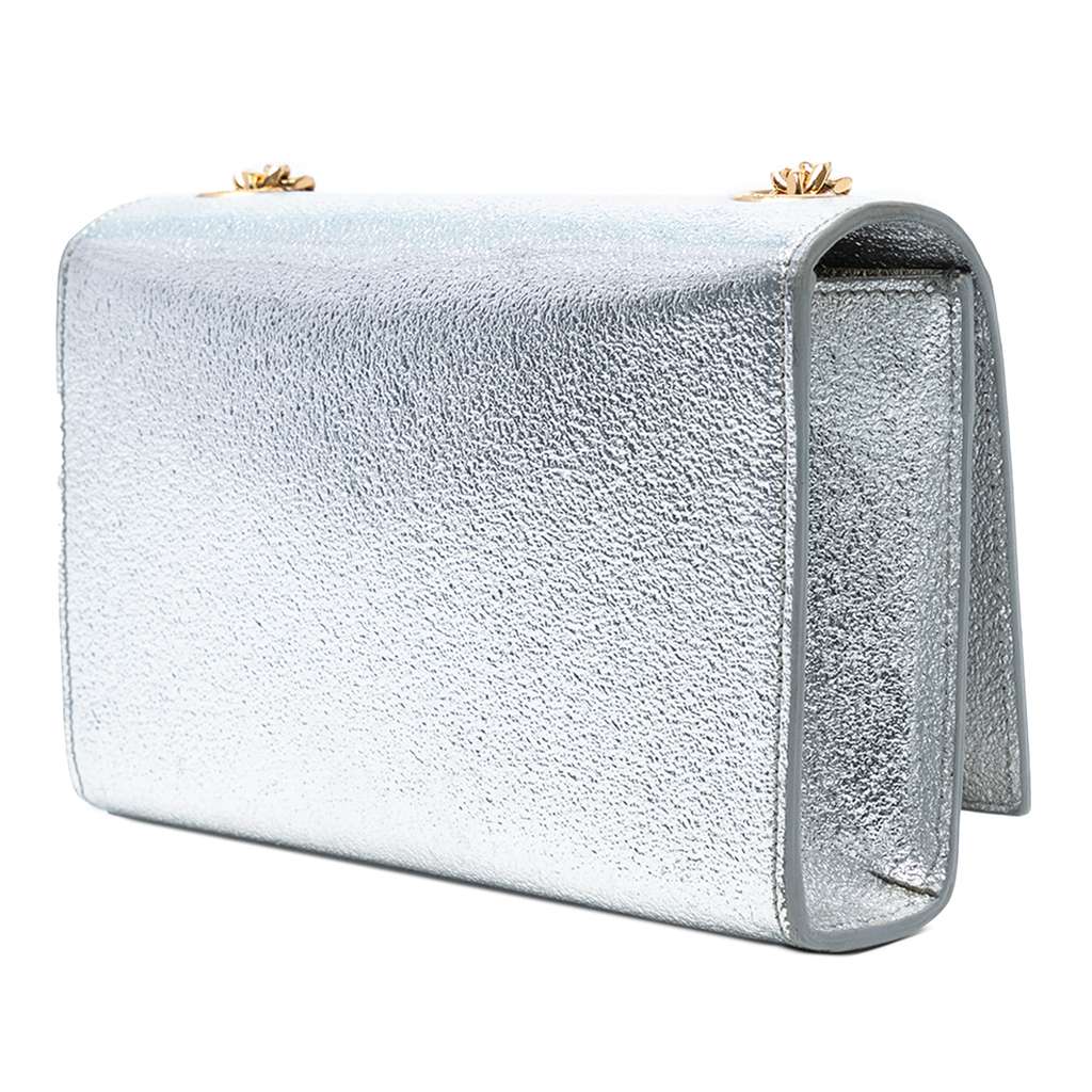 Saint Laurent Small Metallic Calfskin Classic Monogram Kate Crossbody - Back view